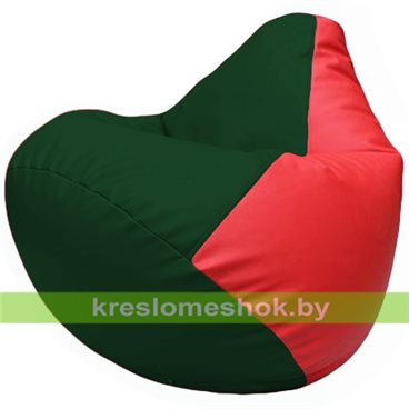 Бескаркасное кресло-мешок Груша Г2.3-0109 зелёный, красный