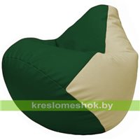 Бескаркасное кресло-мешок Груша Г2.3-0110 зелёный, светло-бежевый