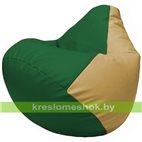 Бескаркасное кресло-мешок Груша Г2.3-0113 зелёный, бежевый