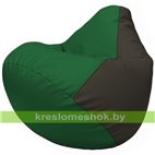 Бескаркасное кресло-мешок Груша Г2.3-0116 зелёный, чёрный