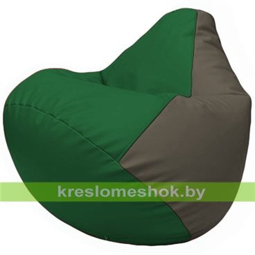Бескаркасное кресло-мешок Груша Г2.3-0117 зелёный, серый