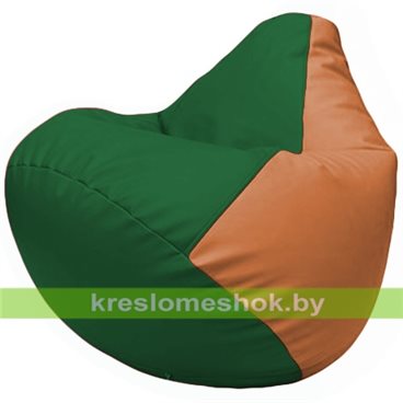 Бескаркасное кресло-мешок Груша Г2.3-0120 зелёный, оранжевый