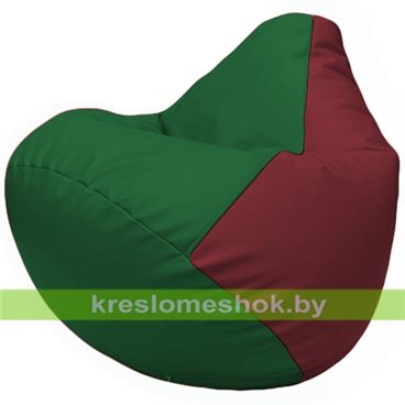 Бескаркасное кресло-мешок Груша Г2.3-0121 зелёный, бордовый