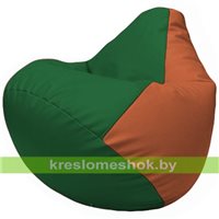 Бескаркасное кресло-мешок Груша Г2.3-0123 зелёный, оранжевый