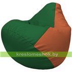 Бескаркасное кресло-мешок Груша Г2.3-0123 зелёный, оранжевый
