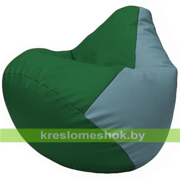 Бескаркасное кресло-мешок Груша Г2.3-0136 зелёный, голубой
