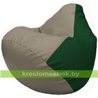 Бескаркасное кресло-мешок Груша Г2.3-0201 светло-серый, зелёный