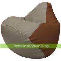 Бескаркасное кресло-мешок Груша Г2.3-0207 светло-серый, коричневый