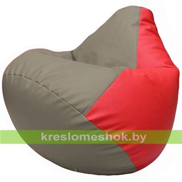 Бескаркасное кресло-мешок Груша Г2.3-0209 светло-серый, красный