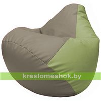 Бескаркасное кресло-мешок Груша Г2.3-0219 светло-серый, оливковый