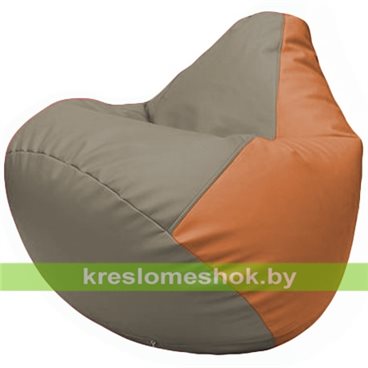 Бескаркасное кресло-мешок Груша Г2.3-0220 светло-серый, оранжевый