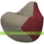 Бескаркасное кресло-мешок Груша Г2.3-0221 светло-серый, бордовый
