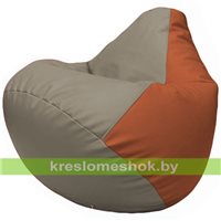 Бескаркасное кресло-мешок Груша Г2.3-0223 светло-серый, оранжевый