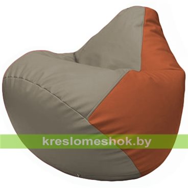 Бескаркасное кресло-мешок Груша Г2.3-0223 светло-серый, оранжевый