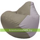 Бескаркасное кресло-мешок Груша Г2.3-0225 светло-серый, сиреневый