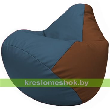Бескаркасное кресло-мешок Груша Г2.3-0307 синий, коричневый