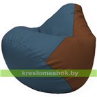 Бескаркасное кресло-мешок Груша Г2.3-0307 синий, коричневый