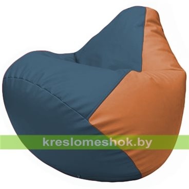 Бескаркасное кресло-мешок Груша Г2.3-0320 синий, оранжевый