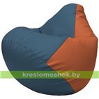 Бескаркасное кресло-мешок Груша Г2.3-0323 синий, оранжевый