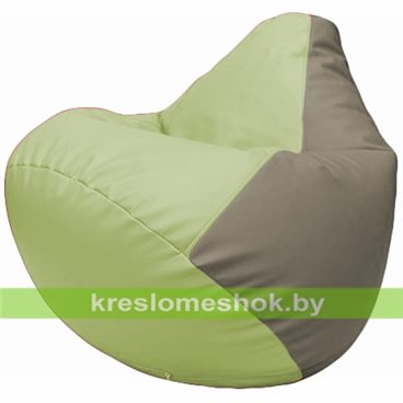 Бескаркасное кресло-мешок Груша Г2.3-0402 светло-салатовый, светло-серый