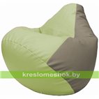 Бескаркасное кресло-мешок Груша Г2.3-0402 светло-салатовый, светло-серый