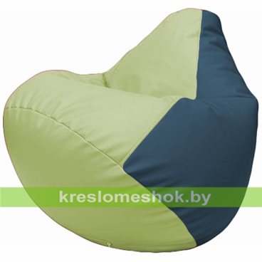 Бескаркасное кресло-мешок Груша Г2.3-0403 светло-салатовый, синий