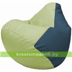 Бескаркасное кресло-мешок Груша Г2.3-0403 светло-салатовый, синий