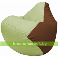 Бескаркасное кресло-мешок Груша Г2.3-0407 светло-салатовый, коричневый