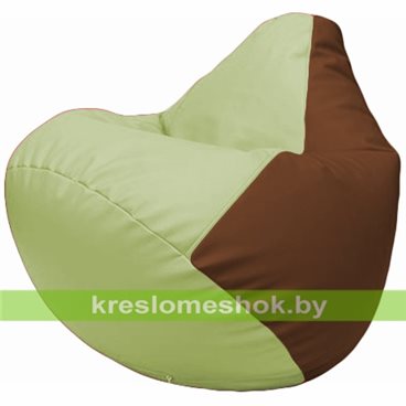 Бескаркасное кресло-мешок Груша Г2.3-0407 светло-салатовый, коричневый