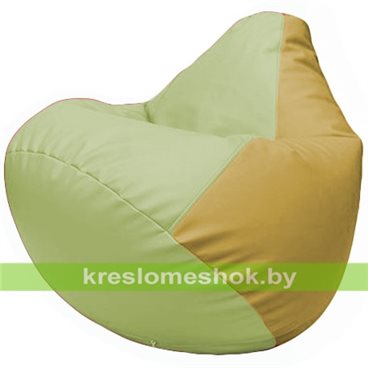 Бескаркасное кресло-мешок Груша Г2.3-0408 светло-салатовый, охра