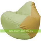 Бескаркасное кресло-мешок Груша Г2.3-0408 светло-салатовый, охра