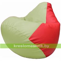 Бескаркасное кресло-мешок Груша Г2.3-0409 светло-салатовый, красный