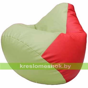 Бескаркасное кресло-мешок Груша Г2.3-0409 светло-салатовый, красный