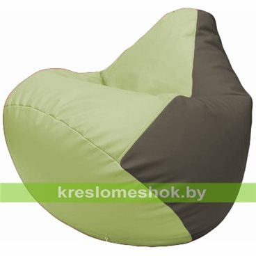 Бескаркасное кресло-мешок Груша Г2.3-0417 светло-салатовый, серый