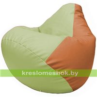 Бескаркасное кресло-мешок Груша Г2.3-0420 светло-салатовый, оранжевый