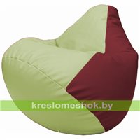 Бескаркасное кресло-мешок Груша Г2.3-0421 светло-салатовый, бордовый