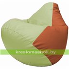 Бескаркасное кресло-мешок Груша Г2.3-0423 светло-салатовый, оранжевый