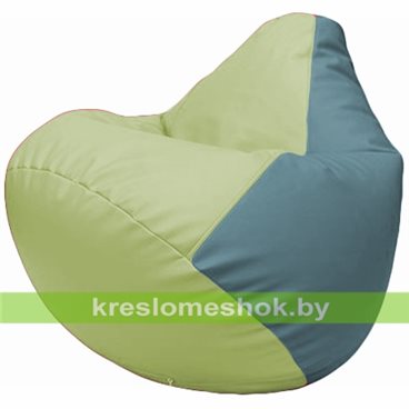 Бескаркасное кресло-мешок Груша Г2.3-0436 светло-салатовый, голубой