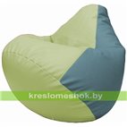 Бескаркасное кресло-мешок Груша Г2.3-0436 светло-салатовый, голубой