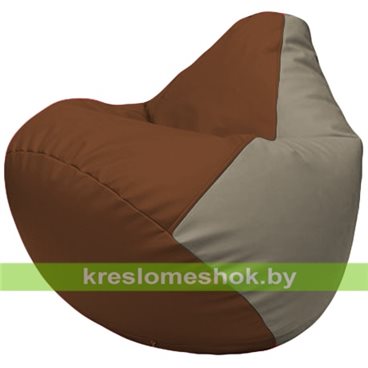 Бескаркасное кресло-мешок Груша Г2.3-0702 коричневый, светло-серый