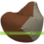Бескаркасное кресло-мешок Груша Г2.3-0702 коричневый, светло-серый