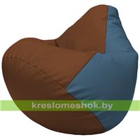 Бескаркасное кресло-мешок Груша Г2.3-0703 коричневый, синий
