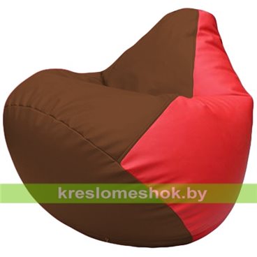 Бескаркасное кресло-мешок Груша Г2.3-0709 коричневый, красный