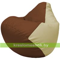 Бескаркасное кресло-мешок Груша Г2.3-0710 коричневый, светло-бежевый