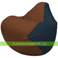 Бескаркасное кресло-мешок Груша Г2.3-0715 коричневый, синий