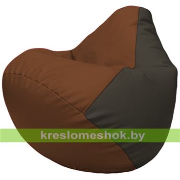 Бескаркасное кресло-мешок Груша Г2.3-0716 коричневый, чёрный