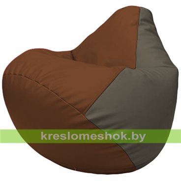 Бескаркасное кресло-мешок Груша Г2.3-0717 коричневый, серый