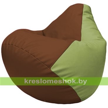 Бескаркасное кресло-мешок Груша Г2.3-0719 коричневый, оливковый