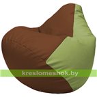 Бескаркасное кресло-мешок Груша Г2.3-0719 коричневый, оливковый