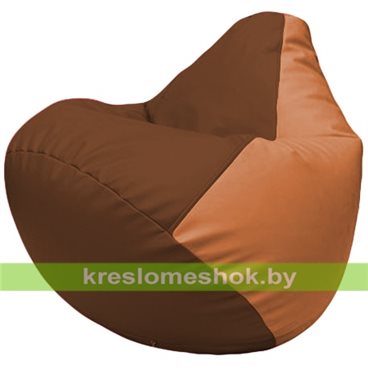 Бескаркасное кресло-мешок Груша Г2.3-0720 коричневый, оранжевый